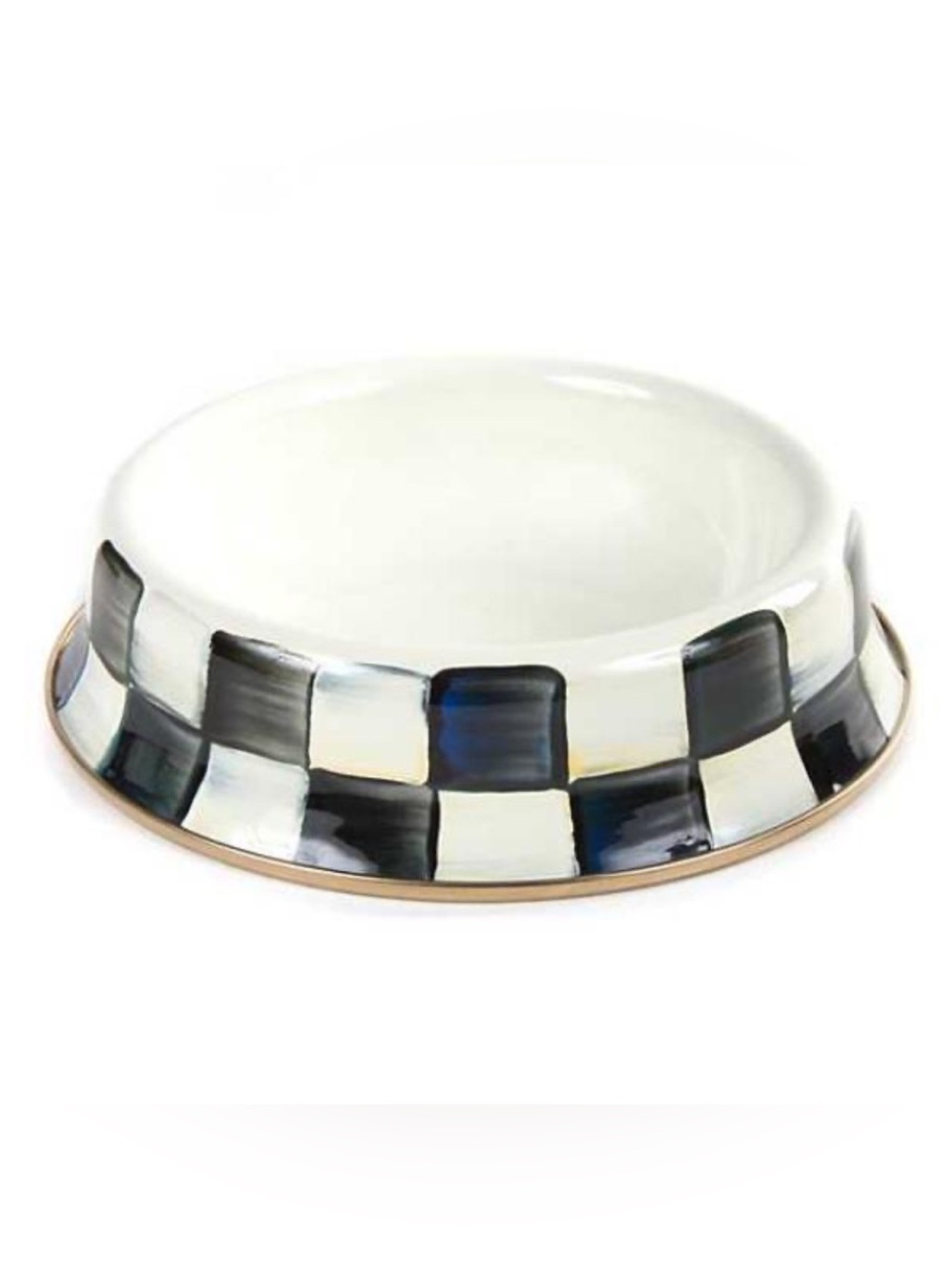 Mackenzie Childs Courtly Check Enamel Cat or Small Dog Dish